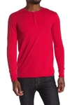 X-ray Long Sleeve Henley Shirt In Racer Red