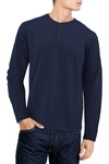 X-ray Long Sleeve Henley Shirt In Navy