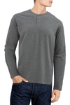 X-ray Long Sleeve Henley Shirt In Charcoal Heather