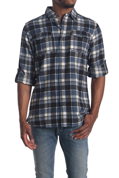 Burnside Plaid Flannel Shirt In Blue