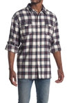 Burnside Plaid Flannel Shirt In White/red