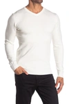 X-ray V-neck Rib Knit Sweater In Off White