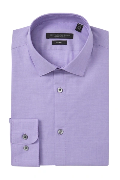 John Varvatos Slim Fit Solid Dress Shirt In Lilac