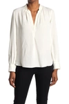Zadig & Voltaire Tink V-neck Satin Long-sleeve Blouse In Ecru