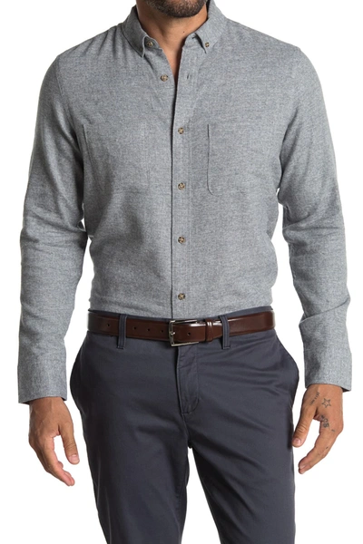 Wallin & Bros Grindle Long Sleeve Trim Fit Shirt In Grey Frost Grindle
