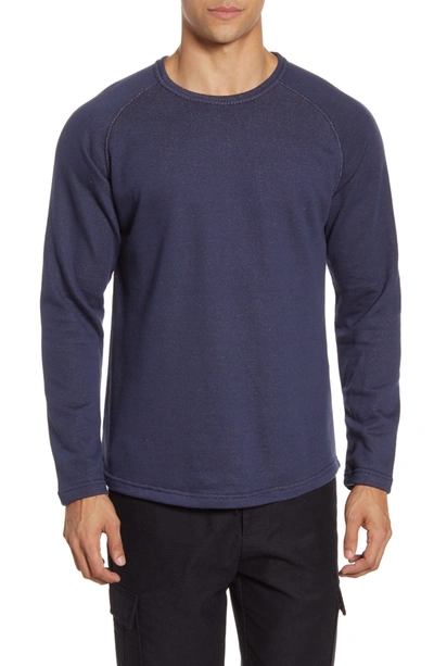 Acyclic Long Sleeve Knit Slim Raglan T-shirt In Navy