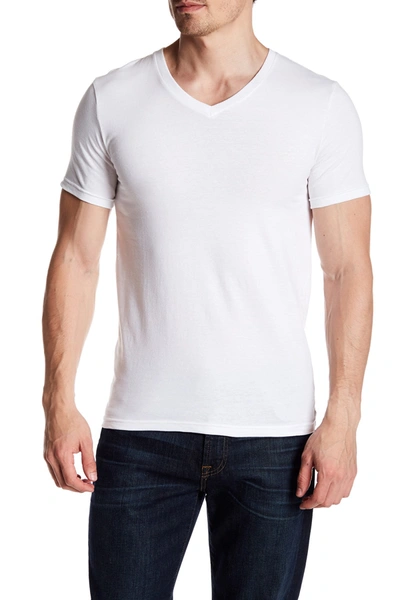Nordstrom Rack Stretch Cotton Trim Fit V-neck T-shirt In White