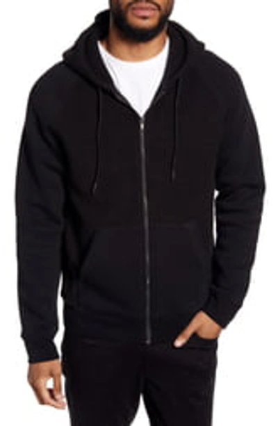 Vince Classic Fit Zip Hoodie In Black