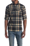 Burnside Plaid Flannel Shirt In Khaki