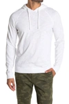 Vince Double Layer Drawstring Hoodie In Optic White