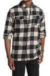 Burnside Plaid Flannel Shirt In Ecru/black