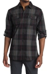 Burnside Plaid Flannel Shirt In Black/steel