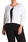 Nina Leonard 3/4 Sleeve Bolero Sweater In White