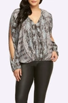 Tart Enya Print High/low Top In Autumn Leo