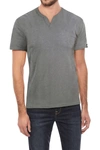 X-ray Split Neck T-shirt In Charcoal