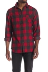 Burnside Plaid Flannel Shirt In Red/h.black