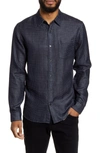 Vince Classic Fit Double Face Button-up Shirt In Coastal/arctic