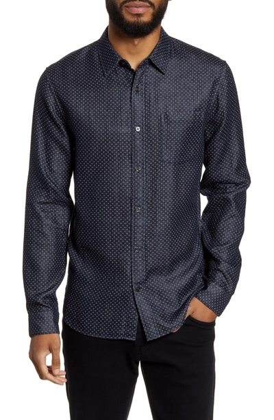Vince Classic Fit Double Face Button-up Shirt In Coastal/arctic