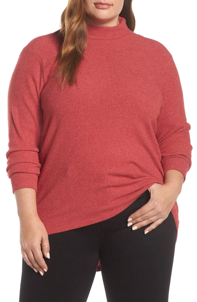 Lemon Tart Kylie Mock Neck Sweater In Cranberry