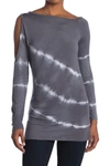 Go Couture Tie Dye Cold Shoulder Top In White Tie Dye 1