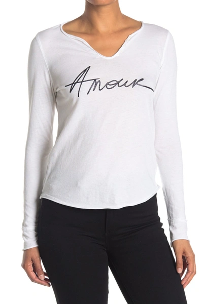 Zadig & Voltaire Tunisien Amour Long Sleeve T-shirt In White