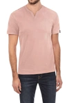 X-ray Split Neck T-shirt In Dusty Peach