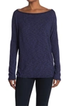 Go Couture Boatneck Dolman Knit Sweater In Navy