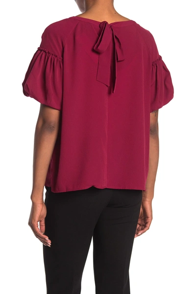 French Connection Ruffle Short Sleeve Blouse In Baked Cher