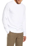 Vince Garment Dye Crew Neck Sweatshirt In Optic White