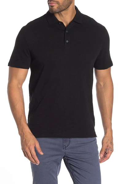 Vince Short Sleeve Slub Polo In Black