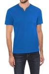 X-ray Split Neck T-shirt In Ocean Blue