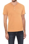 X-ray Men's Basic Henley Neck Short Sleeve T-shirt In Cantaloupe