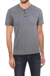 X-ray Short Sleeve Henley In Charcoal