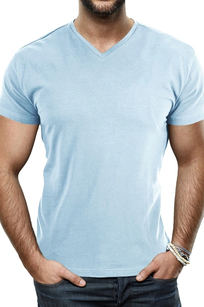 X-ray Solid V-neck Flex T-shirt In Light Blue