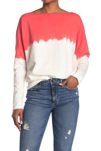 Go Couture Boatneck Dolman Knit Sweater In Coral Pink Top Dip