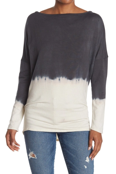 Go Couture Boatneck Dolman Knit Sweater In Faded Denim Top Dip