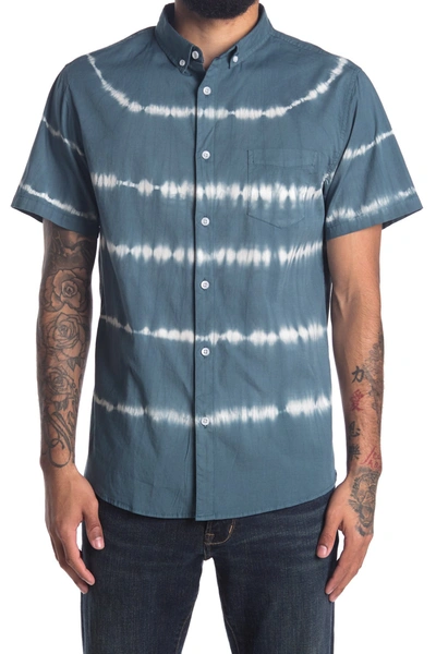 Sovereign Code Hawthorne Tie Dye Patch Pocket Slim Fit Shirt In Slate