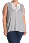 Max Studio Crochet Trim Sleeveless Top In Ivnvdtys
