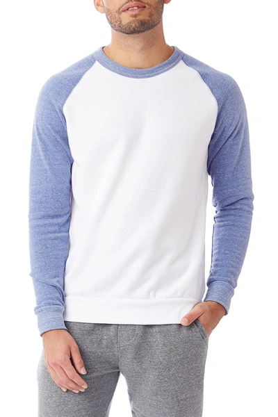 Alternative Apparel Colorblocked Champ Sweater In Ecwht/ecpacfcbl