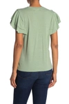 Melloday Tiered Ruffle Sleeve T-shirt In Sage