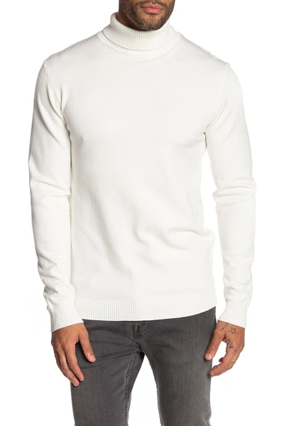 X-ray Turtleneck Pullover Sweater In Off White