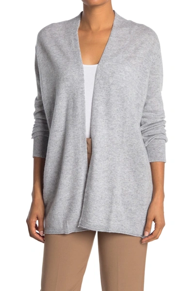 Quinn Open Front Cashmere Cardigan In Heather Grey