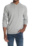 Wallin & Bros Cotton Cashmere Sweater Hoodie In Grey Heather