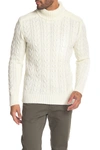 X-ray Cable Knit Turtleneck Sweater In Cream