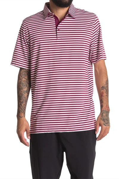 Adidas Golf Adipure Essential Stripe Polo Shirt In Powber