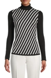 ANNE KLEIN BIAS STRIPE TURTLENECK,093488501435