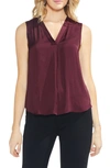 Vince Camuto Rumpled Satin Blouse In Cabernet 2