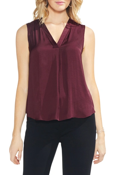 Vince Camuto Rumpled Satin Blouse In Cabernet 2