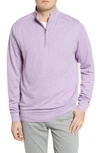 Peter Millar Quarter Zip Knit Pullover In Plum Stone