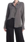 Stateside Cupro Blouse In Charcoal